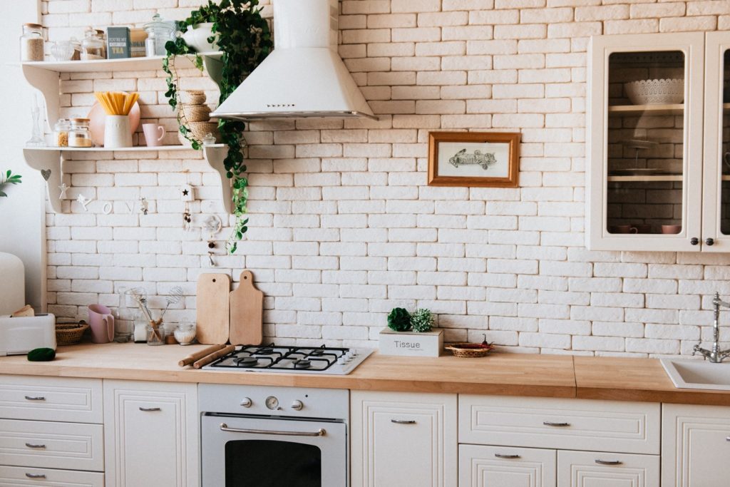 plant in kitchen area