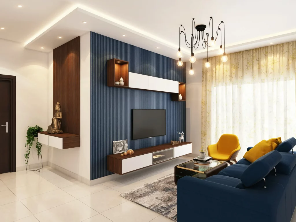 Use Colours and Shapes in living room That Are Complementary